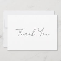 Thank You Grey Handwritten Classical Chic White