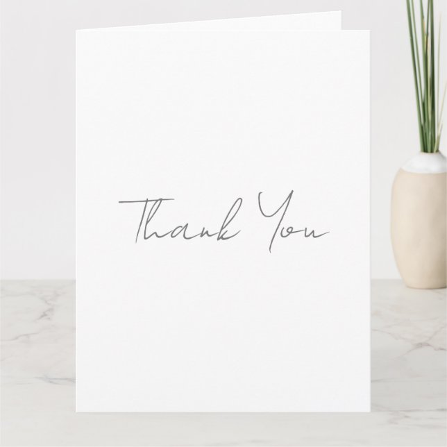 Thank You Grey Handwritten Classical Chic White (Front)