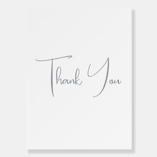 Thank You Grey Handwritten Classical Chic White