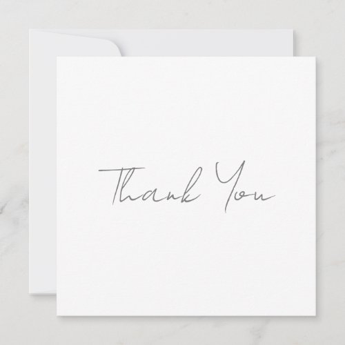 Thank You Grey Handwritten Classical Chic White Holiday Card