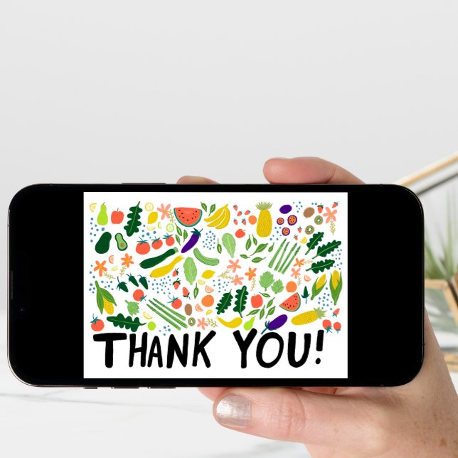 THANK YOU Groceries Fruits Veggies CUSTOM Card (Front Digital)