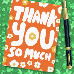 THANK YOU Groovy Daisies Colorful Bubble Letters  Postcard<br><div class="desc">Hand made card for you! Customize with your own text or change the colors. Check my shop for lots more colors and designs or let me know if you'd like something custom!</div>