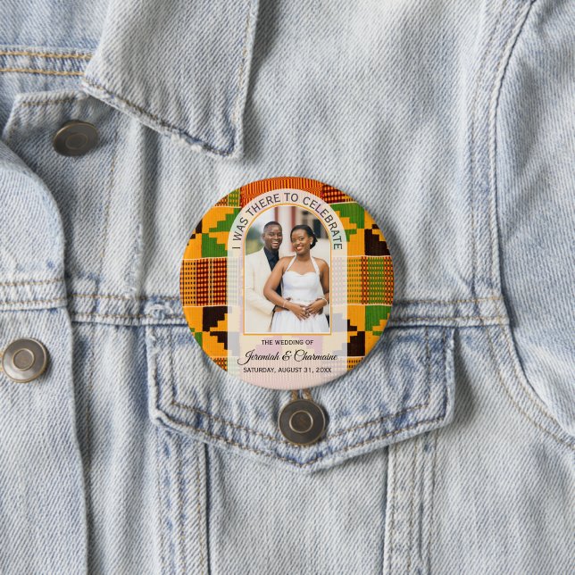 THANK YOU GUEST FAVORS Africa Ghana Kente WEDDING  Button (In Situ)