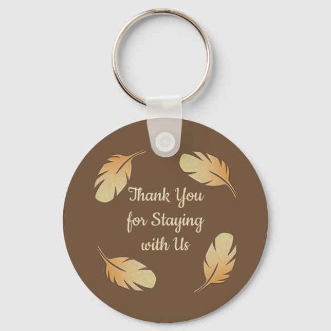 Thank You Guest Vacation House Appreciation Token Keychain (Front)