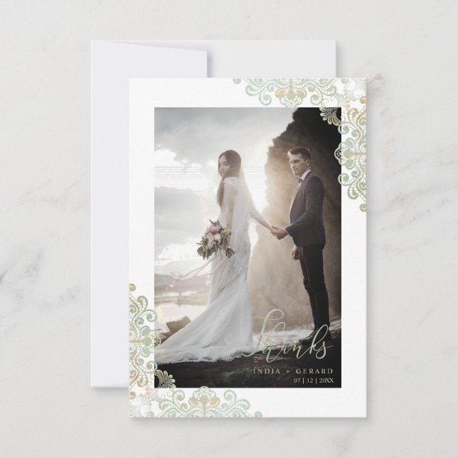 Thank You Guests Just Married Lace  Photo Wedding (Front)