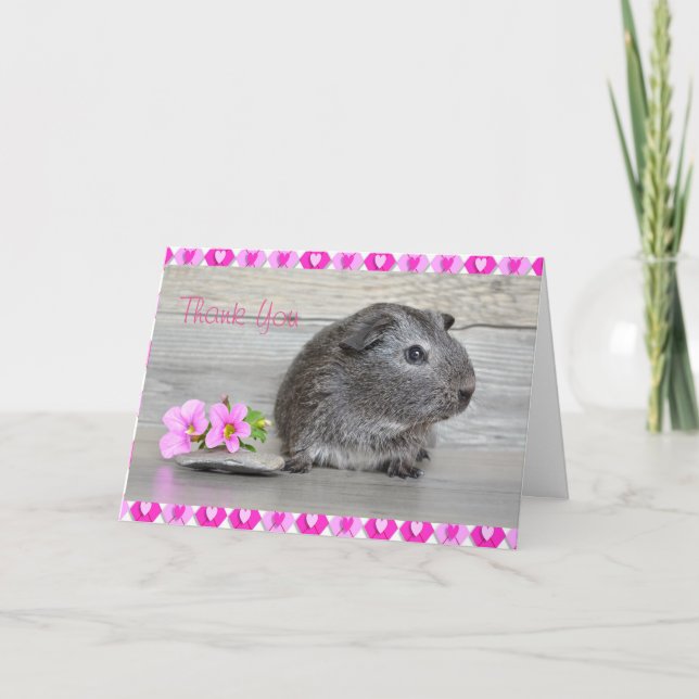 Thank You Guinea Pig Card for a girl (Front)