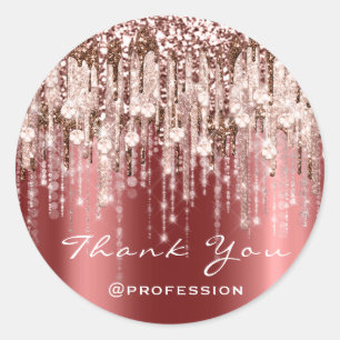 Thank You Hairdresser Makeup Burgundy Diamonds Classic Round Sticker