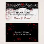 Thank You Halloween Blood Splatter Wedding Card (Front & Back)