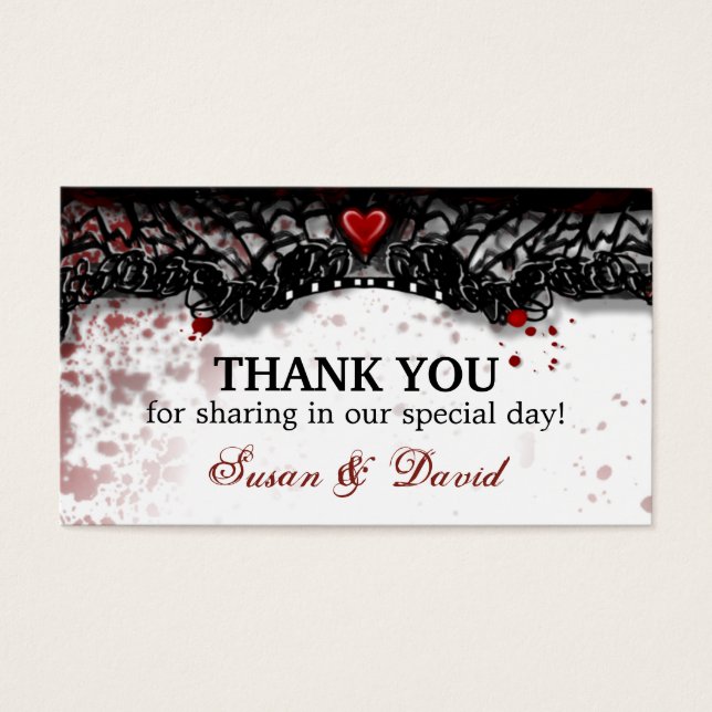 Thank You Halloween Blood Splatter Wedding Card (Front)