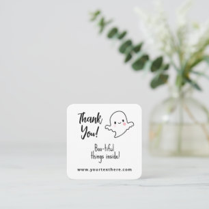 Thank You Halloween Friendly Ghost Square Business Card