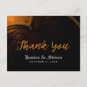 Thank You Halloween Gothic Wedding Post Card