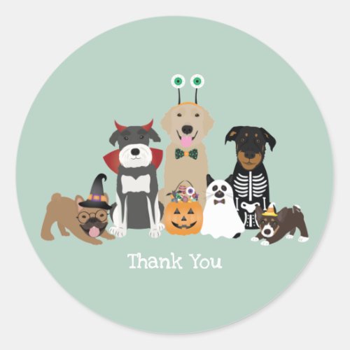 Thank You Halloween Spooky Pet Costumes Classic Round Sticker