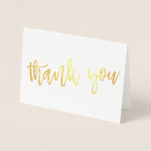 THANK YOU hand lettered modern type GOLD FOIL Foil Card