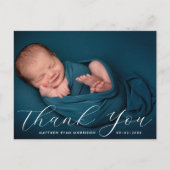 THANK YOU | hand lettering baby announcement Postc Postcard | Zazzle