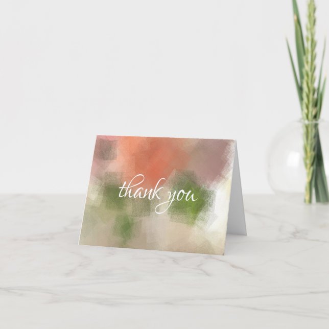 Thank You Hand Script Abstract Roses Flowers Chic (Front)