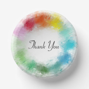 Thank You Hand Script Colorful Template Modern Paper Bowls