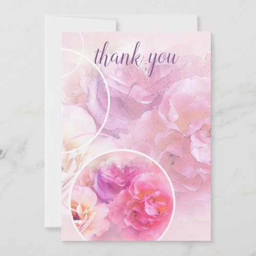 Thank You Hand Script Elegant Watercolor Roses