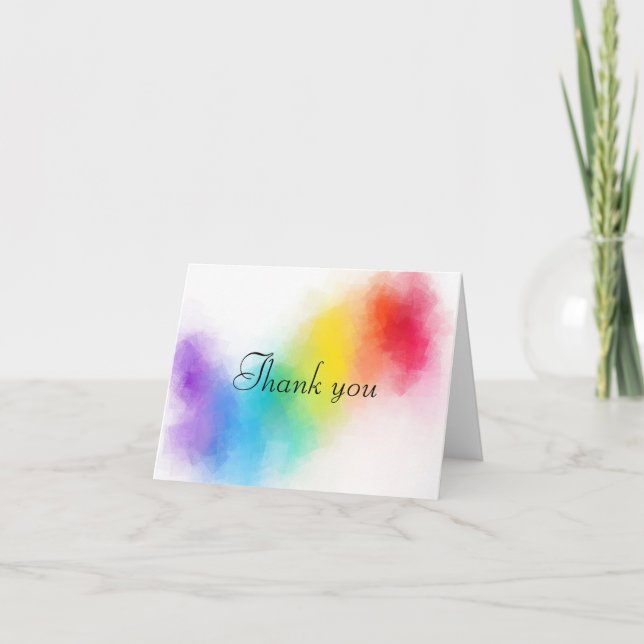 Thank You Hand Script Text Colorful Template (Front)