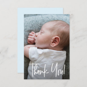 Thank You Handlettering Blue Baby Boy Shower