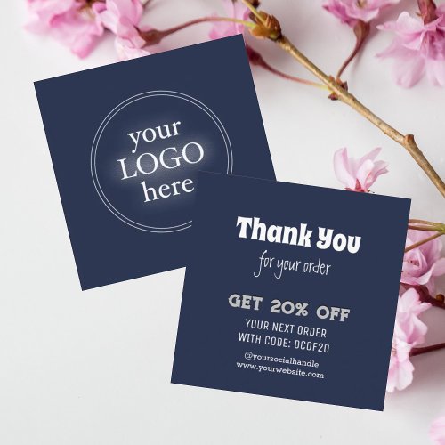 Thank You  Handmade Business Logo Minimalist Discount Card