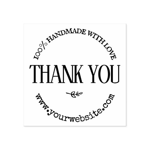 Thank You Handmade Business Website Round Vintage Rubber Stamp