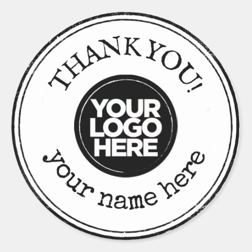 Thank You Handmade Minimalist Business Logo Classic Round Sticker
