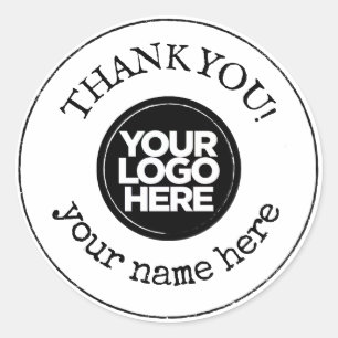 Thank You Handmade Minimalist Business Logo Classic Round Sticker