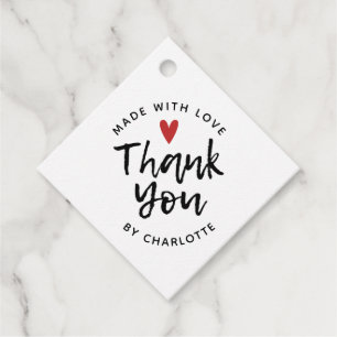 Thank You Handmade With Love Favor Tags