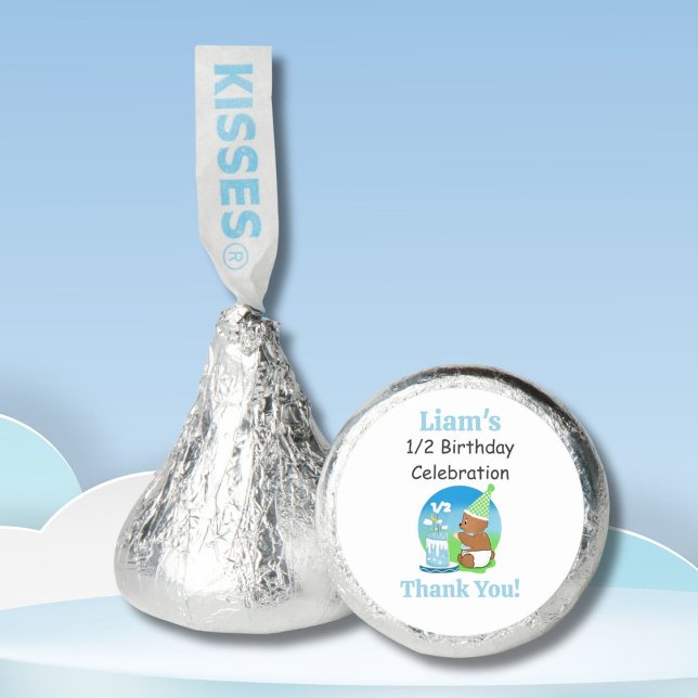 Thank You Happy Half Birthday Baby Bear with Cake  Hershey®'s Kisses® (Creator Uploaded)