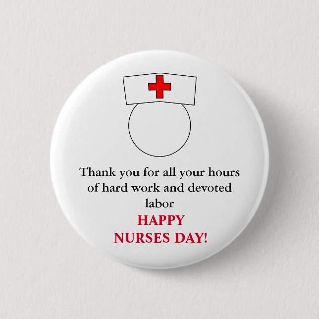 Thank You & Happy Nurses Day Button (Front)
