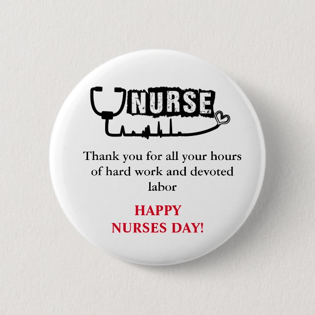Thank You & Happy Nurses Day Button (Front)