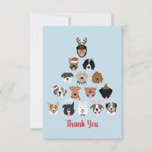 Thank You Happy Pawlidays Dog Christmas Tree Card