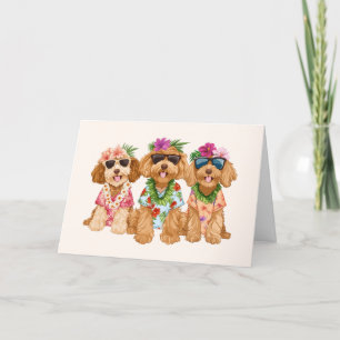 Thank You Hawaiian Goldendoodle Dogs Flower Lei