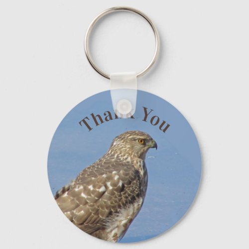 Thank You Hawk Determined Raptor Appreciation Keychain