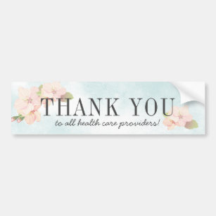 Thank You Health Care Providers Cherry Blossoms Bumper Sticker