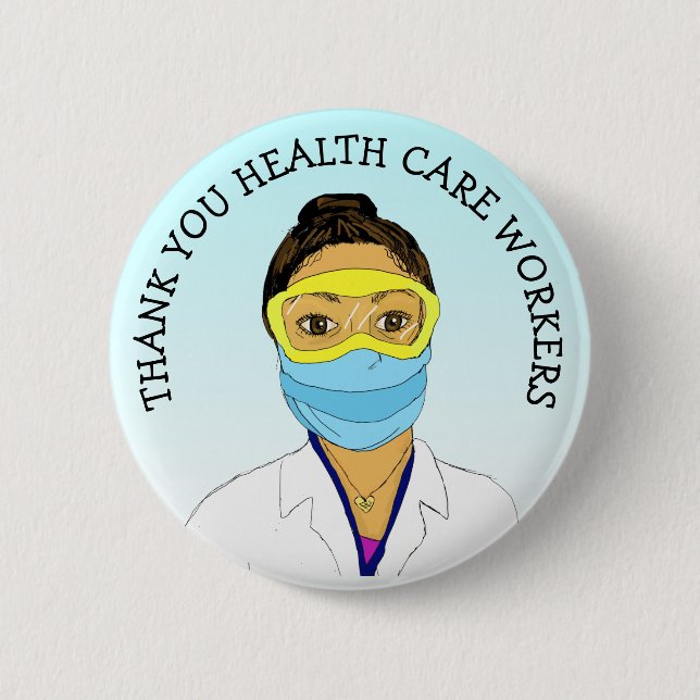 Thank you Health Care Workers Button (Front)