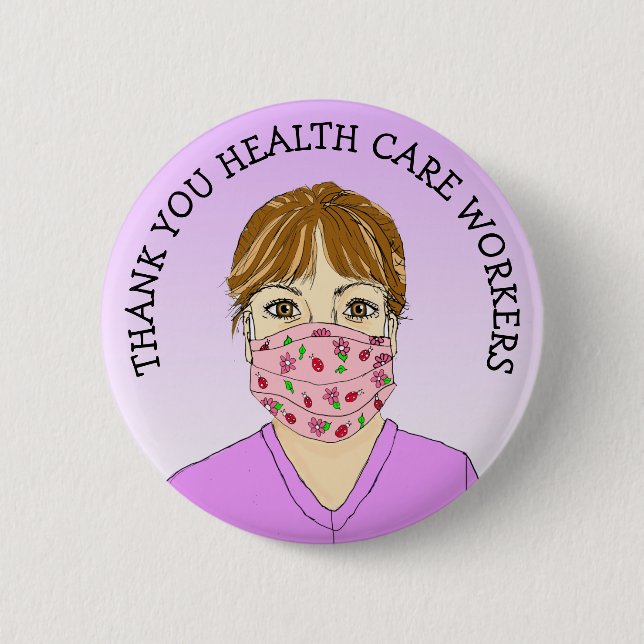 Thank you Health Care Workers Button (Front)