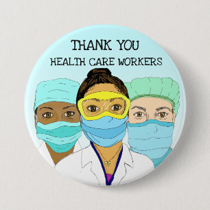 Thank You Health Care Workers Support Button