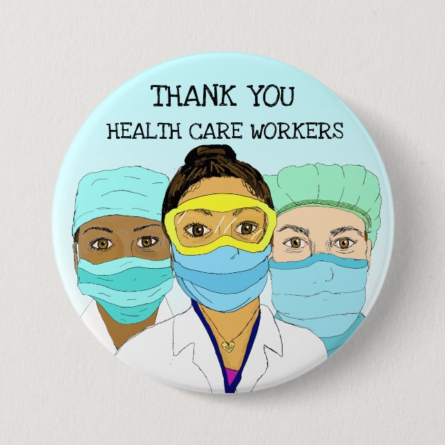 Thank You Health Care Workers Support Button (Front)