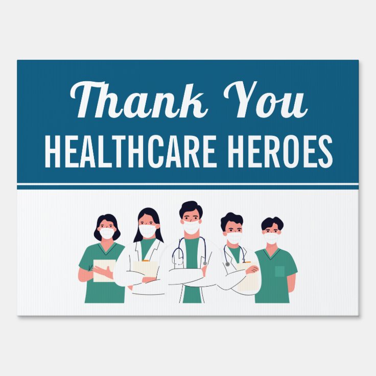 Thank You Health Care Workers Yard Sign | Zazzle