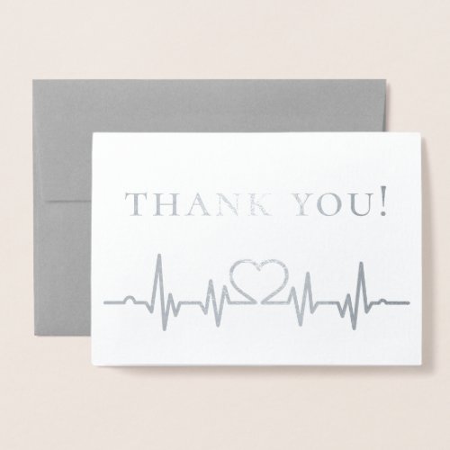 Thank You Healthcare Staff Heartbeat Foil Card