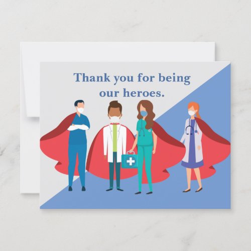 Thank You Healthcare Workers Hero Doctor Nurse Card