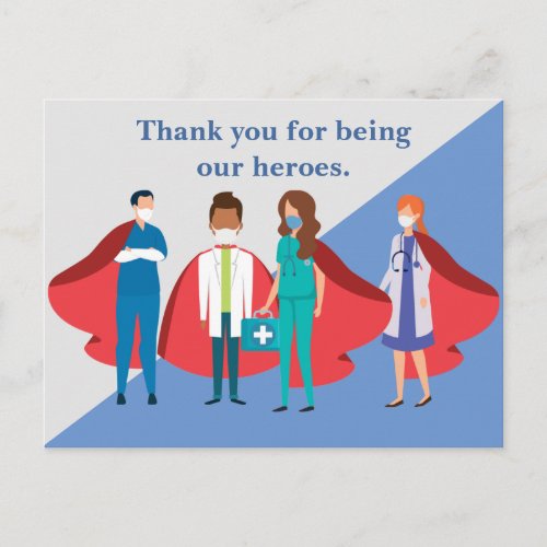 Thank You Healthcare Workers Hero Doctor Nurse Postcard