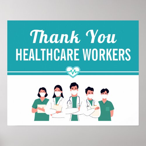 Thank You Healthcare Workers Hospital Staff Poster