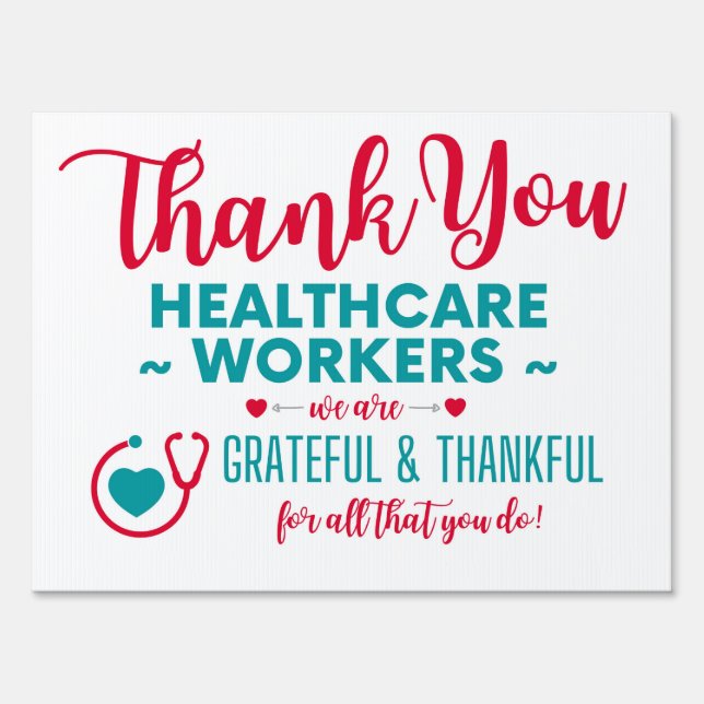 Thank You Healthcare Workers Sign (Front)