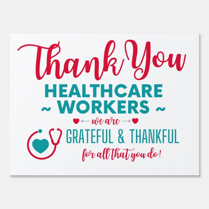 Thank You Healthcare Workers Sign Zazzle