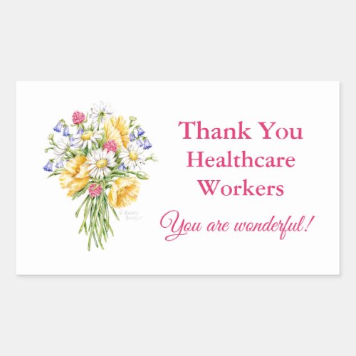 Thank You Healthcare Workers Wildflower Stickers