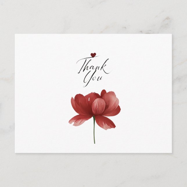 Thank You, Heart A Quiet Thank You Gratitude in Bl Postcard (Front)