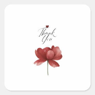 Thank You, Heart A Quiet Thank You Gratitude in Bl Square Sticker