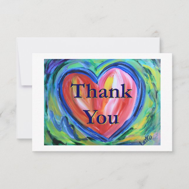 Thank You Heart Art Note Card (Front)
